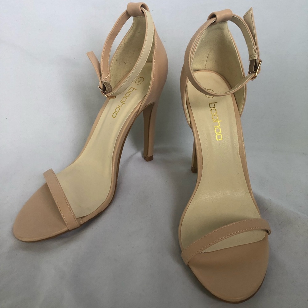 Nude wide width heels
